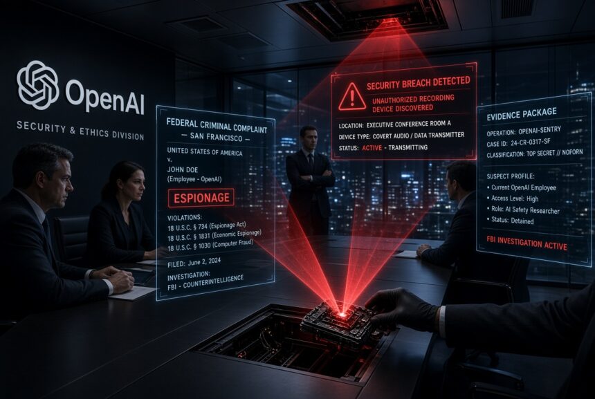 Seguridad en OpenAI empleado acusado de espionaje con IA